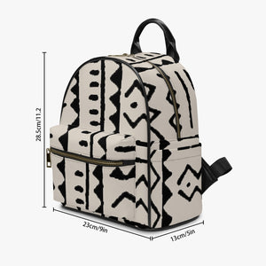 Designer Black and White Tribal Art PU Backpack