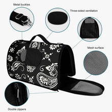 Load image into Gallery viewer, Black Paisley Pet Carrier Bag