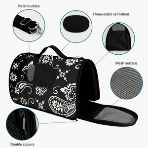 Black Paisley Pet Carrier Bag