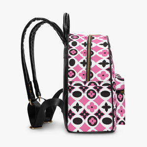 Designer Pink  PU Backpack