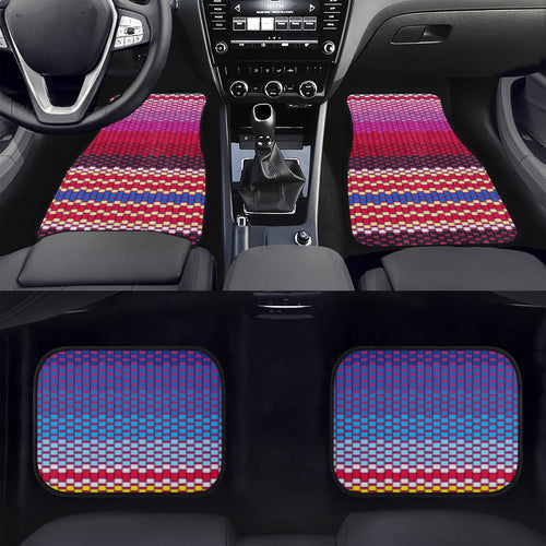 Tribal Art Designer Car Floor Mats - 4Pcs