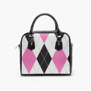 Designer Argyle Casual Leather Saddle Bag