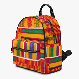 Designer Kente Sytle PU Backpack