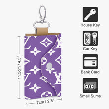 Load image into Gallery viewer, Designer Purple and White Key Holder Case