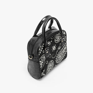 Designer Paisley.Casual Leather Saddle Bag