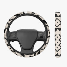 Charger l&#39;image dans la galerie, Black &amp; White Tribal Art Steering Wheel Cover