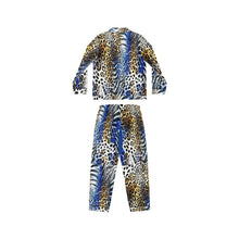 Load image into Gallery viewer, Blue Tribal Art Women&#39;s Satin Pajamas