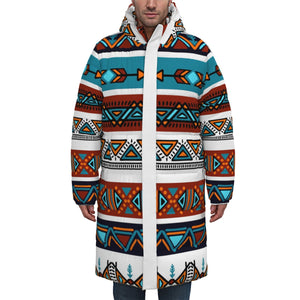 Tribal Art Designer Unisex Long Down Jacket