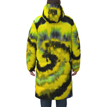 Load image into Gallery viewer, Yellow Tye Dyed Designer Unisex Long Down Jacket