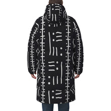 Load image into Gallery viewer, Tribal Art Designer Black &amp; White Unisex Long Down Jacket