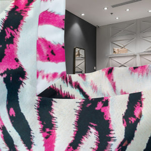 Designer Animal Print Zebra Pink Women's Tie Shoulder One-piece Padded Swimsuit