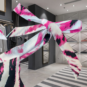 Designer Animal Print Zebra Pink Women's Tie Shoulder One-piece Padded Swimsuit