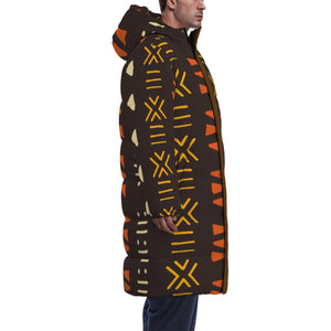 Tribal Art Designer Unisex Long Down Jacket
