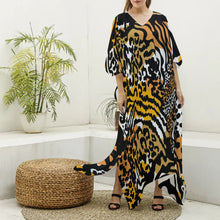 Load image into Gallery viewer, Wildn Animal Women&#39;s Imitation Silk V-neck Kaftan Robe