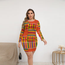 Load image into Gallery viewer, Kente Style Swim Cover Women&#39;s Mesh Dress (Plus Size)