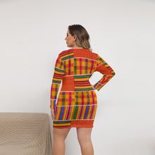 Load image into Gallery viewer, Kente Style Swim Cover Women&#39;s Mesh Dress (Plus Size)