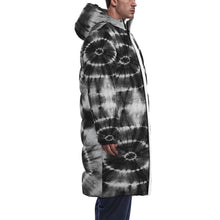 Load image into Gallery viewer, Black Tye Dyed Designer Unisex Long Down Jacket