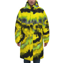 Load image into Gallery viewer, Yellow Tye Dyed Designer Unisex Long Down Jacket