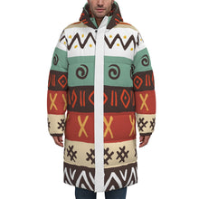 Laden Sie das Bild in den Galerie-Viewer, Tribal Designer Unisex Long Down Jacket