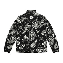 Load image into Gallery viewer, Black Paisley Men&#39;s Puffer Jacket