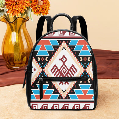 Tribal Native Unisex PU Leather Backpack