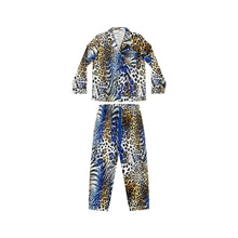 Load image into Gallery viewer, Blue Tribal Art Women&#39;s Satin Pajamas