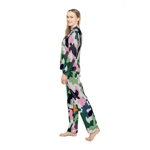 Camouflage Art Women's Satin Pajamas