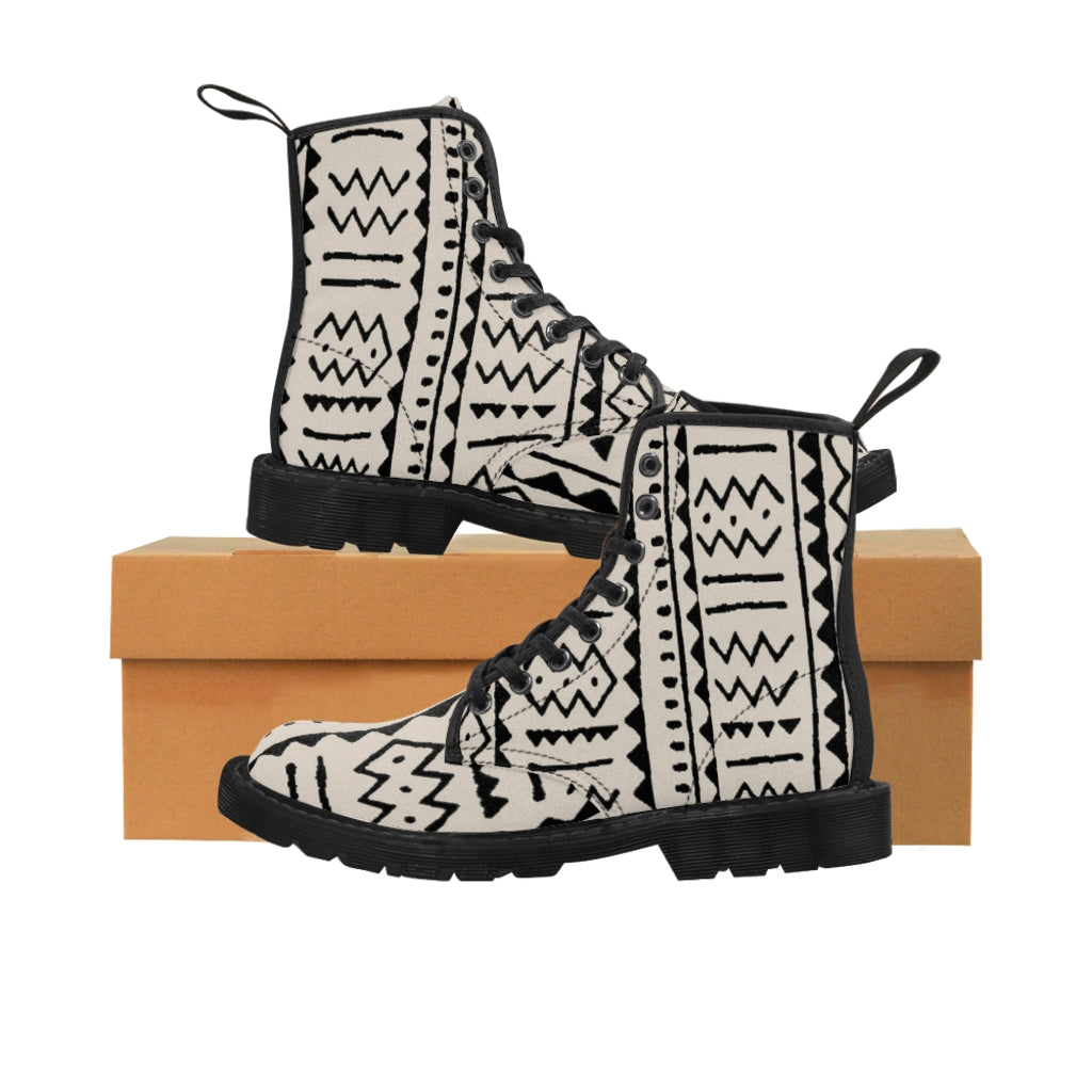 Simply Tribal Art Designer Women's Canvas Boots