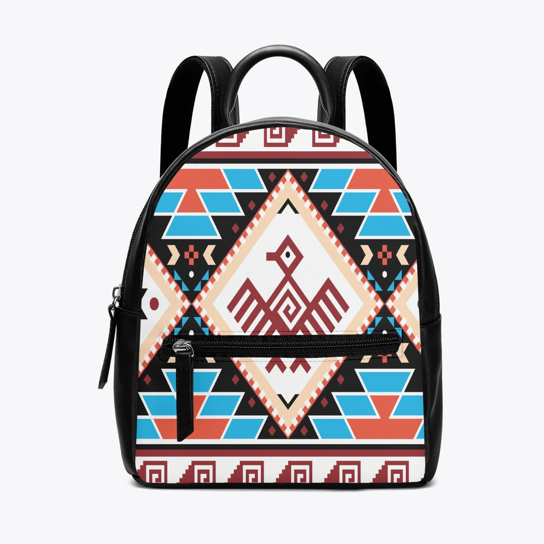 Tribal Native Unisex PU Leather Backpack