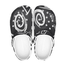Load image into Gallery viewer, Tribal Black and White Abstract Clogs