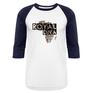 Royal DNA Unisex Baseball T-Shirt - white/navy