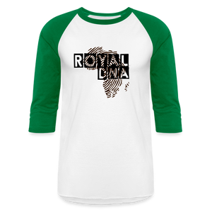 Royal DNA Unisex Baseball T-Shirt - white/kelly green