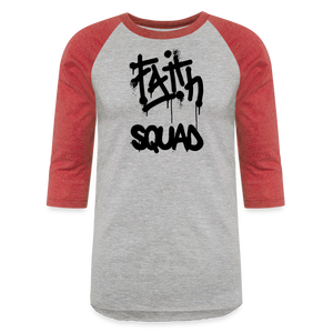 Faith Squad Baseball T-Shirt - heather gray/red