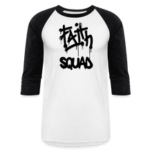 Load image into Gallery viewer, Faith Squad Baseball T-Shirt - white/black
