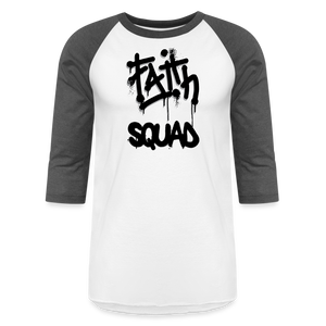 Faith Squad Baseball T-Shirt - white/charcoal