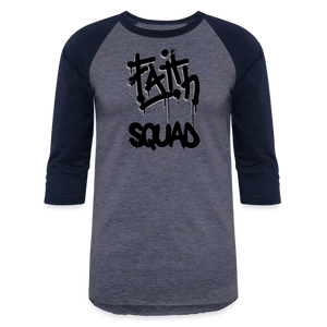 Faith Squad Baseball T-Shirt - heather blue/navy
