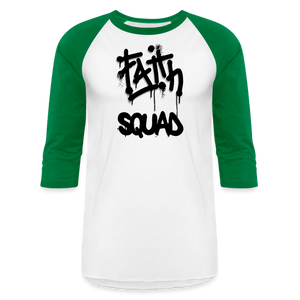 Faith Squad Baseball T-Shirt - white/kelly green