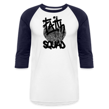 Load image into Gallery viewer, Unisex Faith Squad Baseball T-Shirt - white/navy