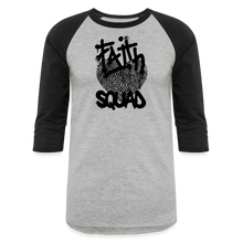Load image into Gallery viewer, Unisex Faith Squad Baseball T-Shirt - heather gray/black
