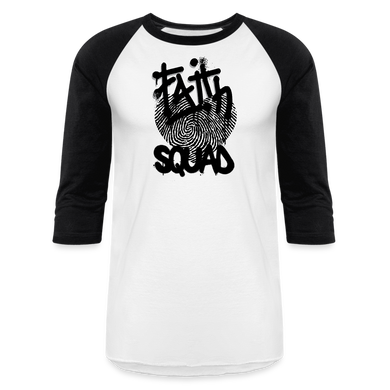 Unisex Faith Squad Baseball T-Shirt - white/black