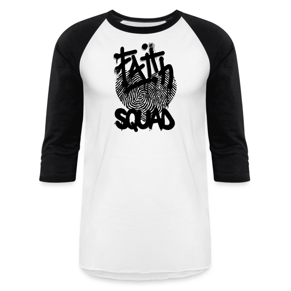 Unisex Faith Squad Baseball T-Shirt - white/black