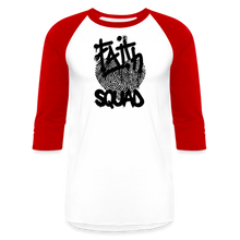Load image into Gallery viewer, Unisex Faith Squad Baseball T-Shirt - white/red