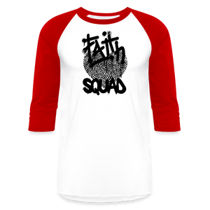 Unisex Faith Squad Baseball T-Shirt - white/red