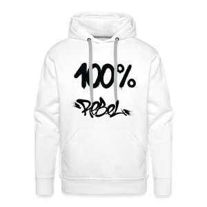 Unisex 100% Rebel Premium Hoodie - white