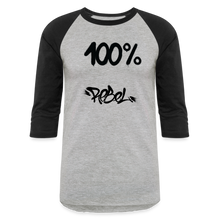이미지를 갤러리 뷰어에 로드 , Unisex 100% Rebel Baseball T-Shirt - heather gray/black