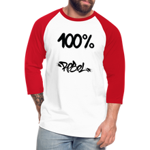 이미지를 갤러리 뷰어에 로드 , Unisex 100% Rebel Baseball T-Shirt - white/red