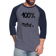 이미지를 갤러리 뷰어에 로드 , Unisex 100% Rebel Baseball T-Shirt - heather blue/navy