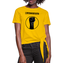 Load image into Gallery viewer, Blactivist Women&#39;s Knotted T-Shirt - sun yellow
