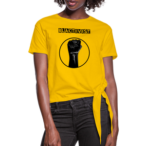 Blactivist Women's Knotted T-Shirt - sun yellow